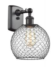  516-1W-OB-G122-8CBK - Farmhouse Chicken Wire - 1 Light - 8 inch - Oil Rubbed Bronze - Sconce