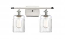  516-2W-WPC-G342 - Hadley - 2 Light - 15 inch - White Polished Chrome - Bath Vanity Light