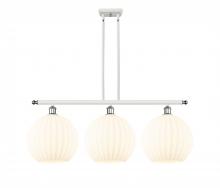  516-3I-WPC-G1217-12WV - White Venetian - 3 Light - 39 inch - White Polished Chrome - Stem Hung - Island Light