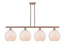 Innovations Lighting 516-4I-AC-G121-10CSN - Farmhouse Chicken Wire - 4 Light - 48 inch - Antique Copper - Cord hung - Island Light