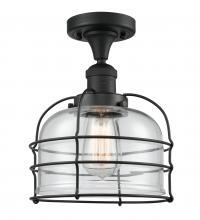  517-1CH-BK-G72-CE - Bell Cage - 1 Light - 8 inch - Matte Black - Semi-Flush Mount