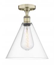 Innovations Lighting 616-1F-AB-GBC-122 - Berkshire - 1 Light - 12 inch - Antique Brass - Semi-Flush Mount