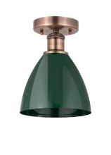 Innovations Lighting 616-1F-AC-MBD-75-GR - Plymouth - 1 Light - 8 inch - Antique Copper - Semi-Flush Mount