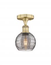 Innovations Lighting 616-1F-BB-G1213-6SM - Athens Deco Swirl - 1 Light - 6 inch - Brushed Brass - Semi-Flush Mount