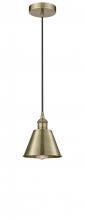  616-1P-AB-M8 - Smithfield - 1 Light - 7 inch - Antique Brass - Cord hung - Mini Pendant