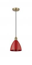 Innovations Lighting 616-1P-AB-MBD-75-RD - Plymouth - 1 Light - 8 inch - Antique Brass - Cord hung - Mini Pendant