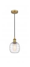 Innovations Lighting 616-1P-BB-G1013 - Belfast - 1 Light - 6 inch - Brushed Brass - Cord hung - Mini Pendant