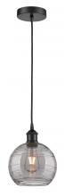 Innovations Lighting 616-1P-BK-G1213-8SM - Athens Deco Swirl - 1 Light - 8 inch - Matte Black - Cord hung - Mini Pendant