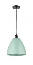 Innovations Lighting 616-1P-BK-MBD-12-SF - Plymouth - 1 Light - 12 inch - Matte Black - Cord hung - Mini Pendant