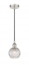 Innovations Lighting 616-1P-PN-G122C-6CL - Athens - 1 Light - 6 inch - Polished Nickel - Cord hung - Mini Pendant