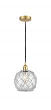  616-1P-SG-G122-8RW - Farmhouse Rope - 1 Light - 8 inch - Satin Gold - Cord hung - Mini Pendant