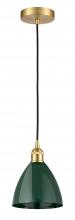 Innovations Lighting 616-1P-SG-MBD-75-GR - Plymouth - 1 Light - 8 inch - Satin Gold - Cord hung - Mini Pendant