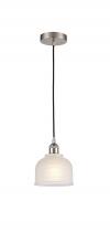  616-1P-SN-G411 - Dayton - 1 Light - 6 inch - Brushed Satin Nickel - Cord hung - Mini Pendant