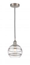  616-1P-SN-G556-8CL - Rochester - 1 Light - 8 inch - Brushed Satin Nickel - Cord hung - Mini Pendant