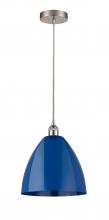 Innovations Lighting 616-1P-SN-MBD-12-BL-LED - Plymouth - 1 Light - 12 inch - Brushed Satin Nickel - Cord hung - Mini Pendant