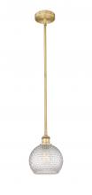  616-1S-BB-G122C-8CL - Athens - 1 Light - 8 inch - Brushed Brass - Cord hung - Mini Pendant