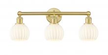  616-3W-SG-G1217-6WV - White Venetian - 3 Light - 24 inch - Satin Gold - Bath Vanity Light