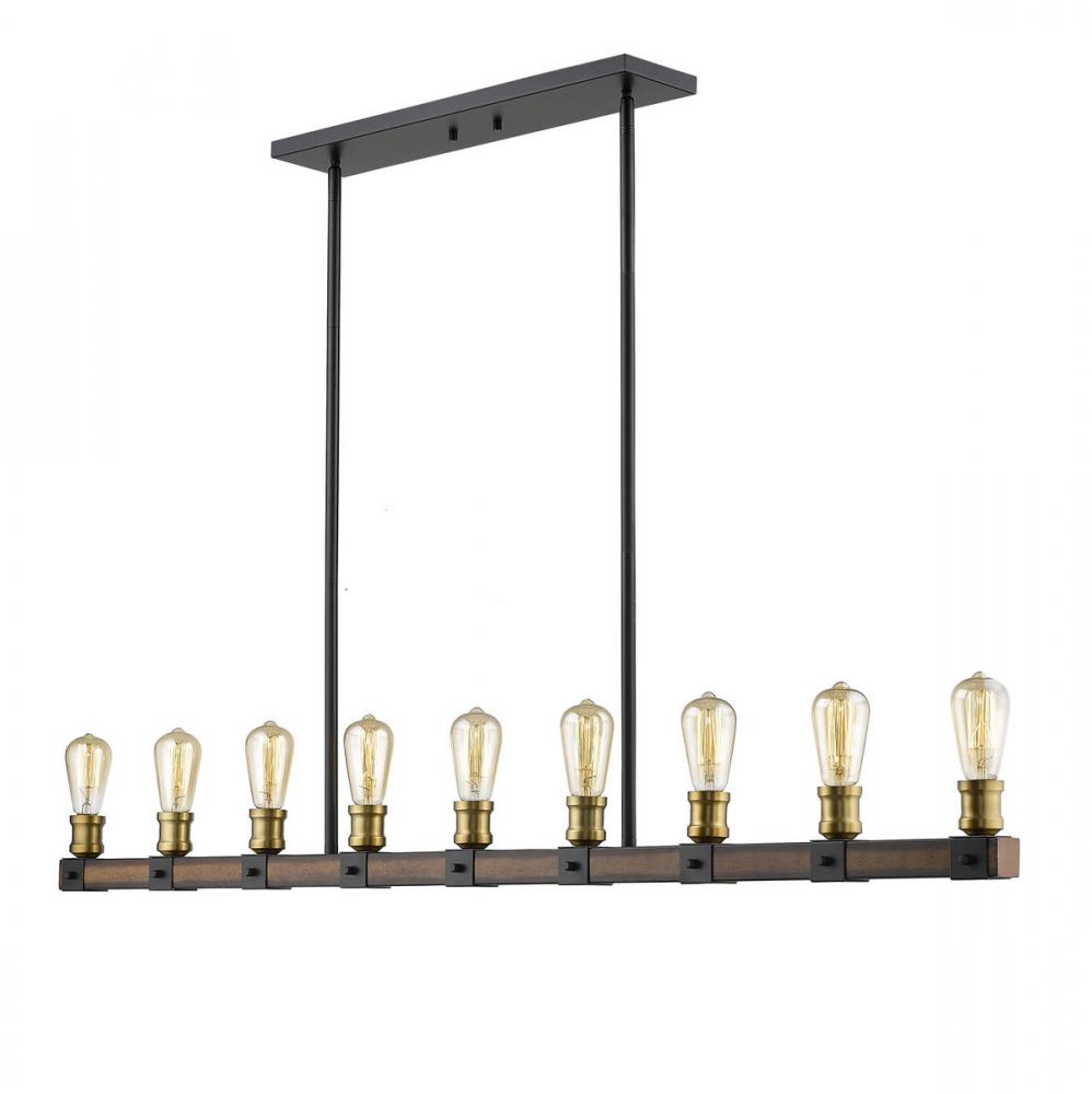 9 Light Linear Chandelier