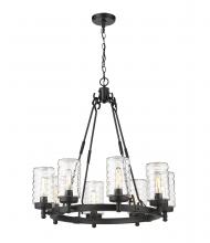  588-8BK - 8 Light Outdoor Chandelier