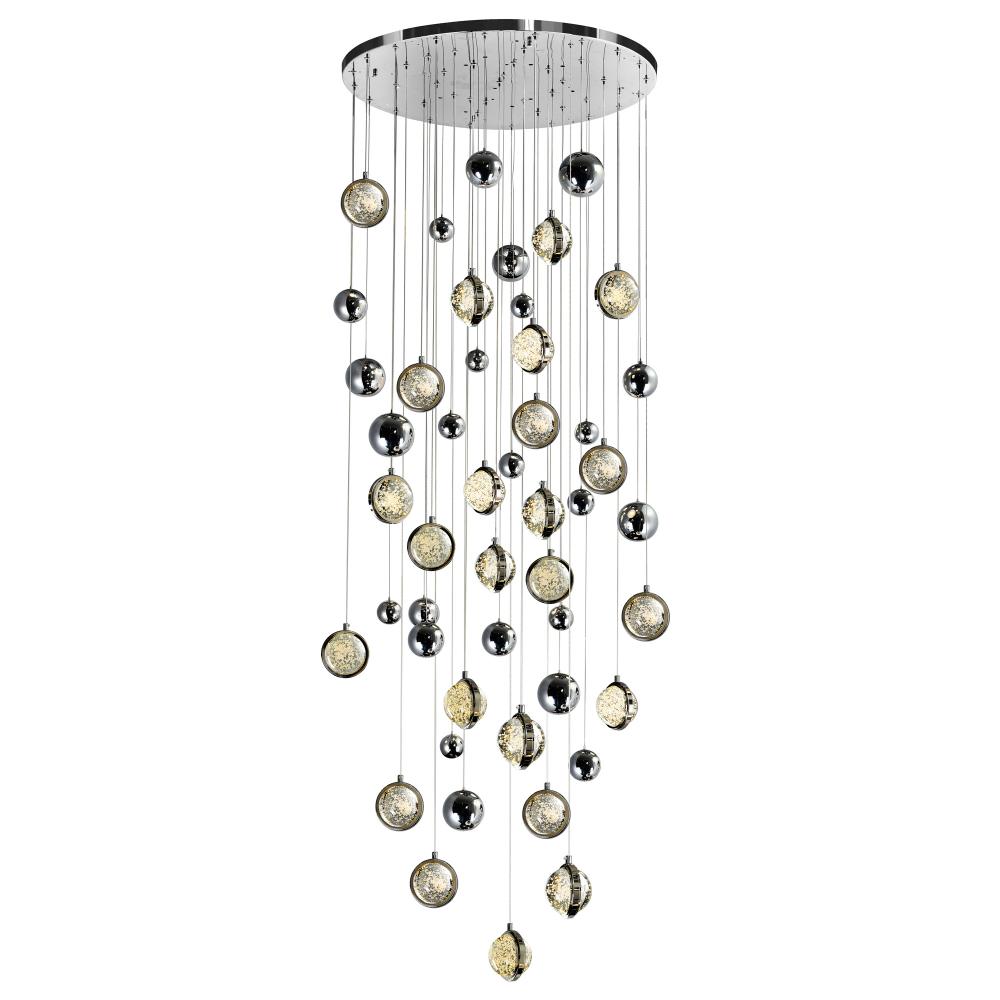 Salvador 32 in LED Integrated Polished Nickel Chandelier