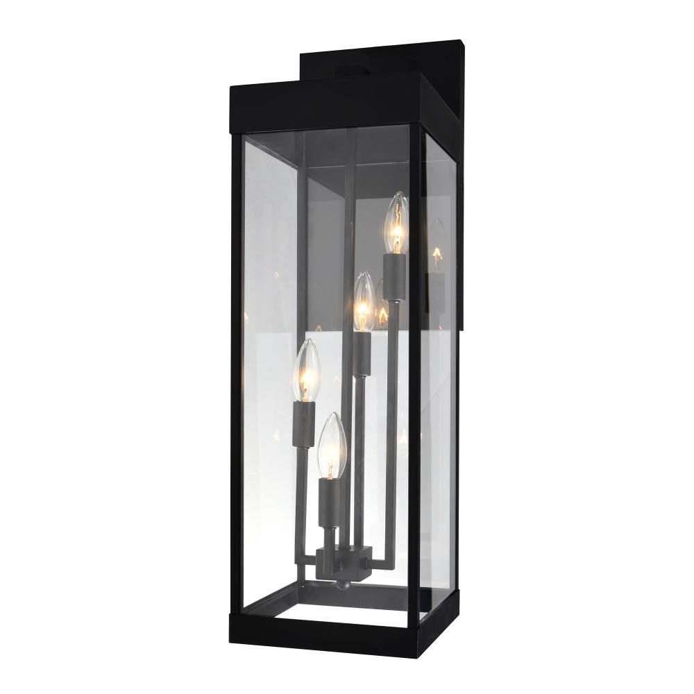 Windsor 4 Light Black Outdoor Wall Light