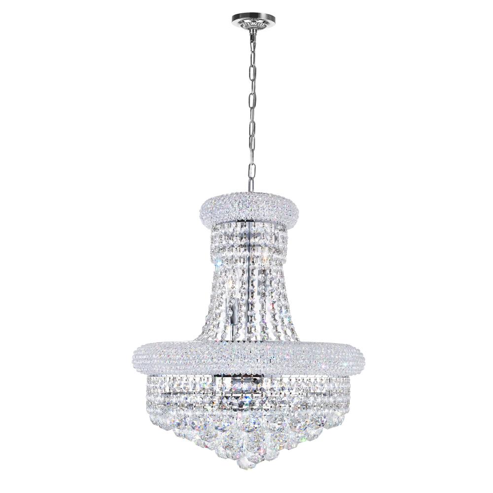 Empire 8 Light Down Chandelier With Chrome Finish