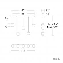 WAC Canada PD-68905L-BK - Banded Chandelier Light