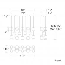 WAC Canada PD-68914L-BK - Banded Chandelier Light