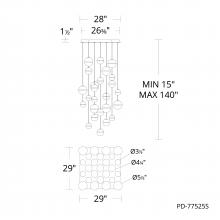 WAC Canada PD-77525S-AB - Cyllindra Chandelier Light