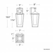  WS-W33516-27-BK - Manchester Outdoor Wall Sconce