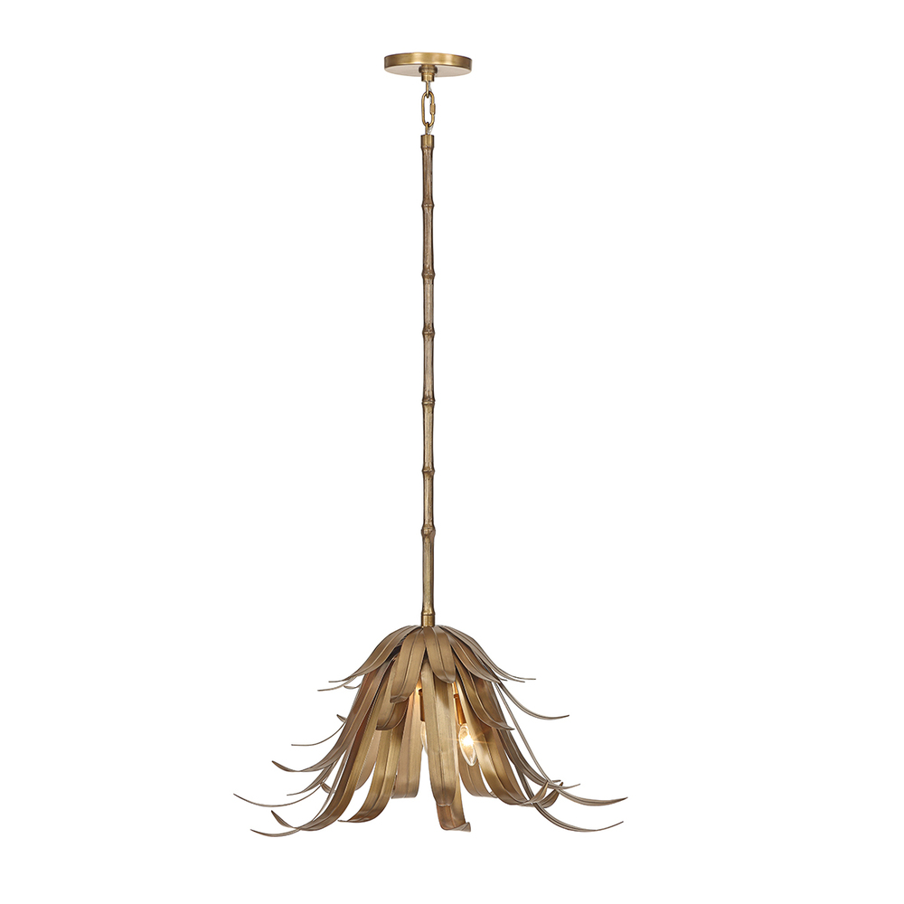 Kagra 3 Light Pendant in Brass