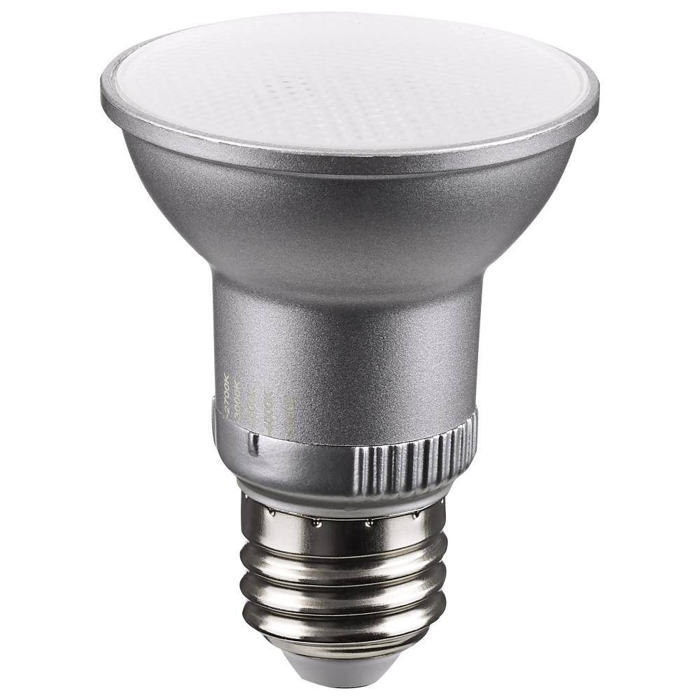 5.5 Watt PAR20 LED; Medium Base; Silver Finish; CCT Selectable; 120 Volt; 25 Degree Beam Angle