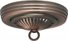  90/054 - Ribbed Canopy Kit; Antique Copper Finish; 5" Diameter; 7/16" Center Hole; 2-8/32 Bar Holes;