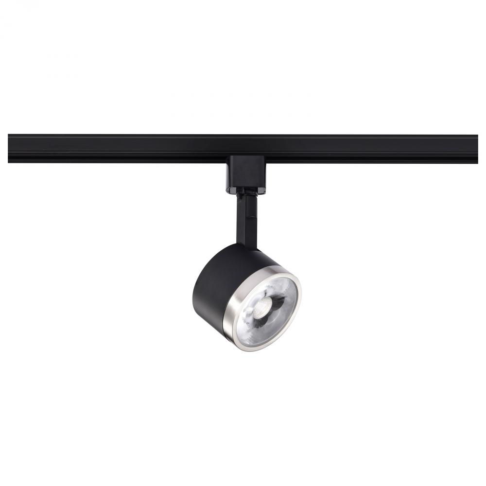 12 Watt LED Track Head; Round; 3000K; Matte Black and Brushed Nickel Finish