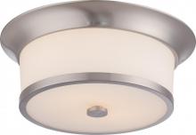 Nuvo 60/5460 - Mobili - 2 Light Flush with Satin White Glass - Brushed Nickel Finish