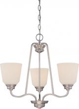  62/369 - Calvin - 3 Light Chandelier with Satin White Glass - LED Omni Included