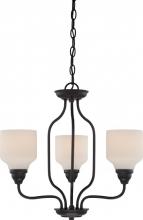  62/399 - Kirk - 3 Light Chandelier with Satin White Glass - LED Omni Included