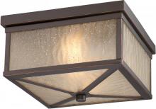  62/663 - Haven - LED Outdoor Flush Fixture with Sanded Tea Stain Glass