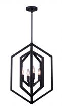  ICH1010A04BK16 - NETTO, 4 Lt 16" Wide Rod Chandelier, 60W Type C, 16" W x 31.25 - 73.25" H