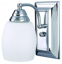  IVL259A01CH - Griffin, 1 Light Vanity, Flat Opal Glass, 100 W Type A, 4 5/8" W x 8" H x 7 1/4" D