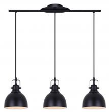  IPL622A03BK - POLO, IPL622A03BK, MBK Color, 3 Lt Cord Pendant, 60W Type A, 29.5" W x 10.25 - 58.25" H x 6.