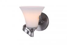  IVL587A01BN - Rue, 1 Lt Vanity, Flat Opal Glass, 60W Type A, 6 1/8" x 7 1/2" x 7"