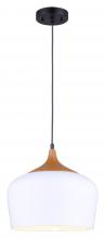 Canarm IPL614A01WH - Raphael 1 Light Pendant, White Finish