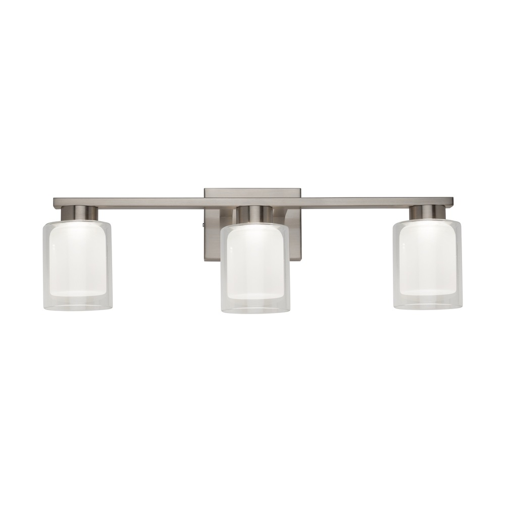 Saville Collection 3-Light Bathroom Vanity Fixture Brushed Nickel