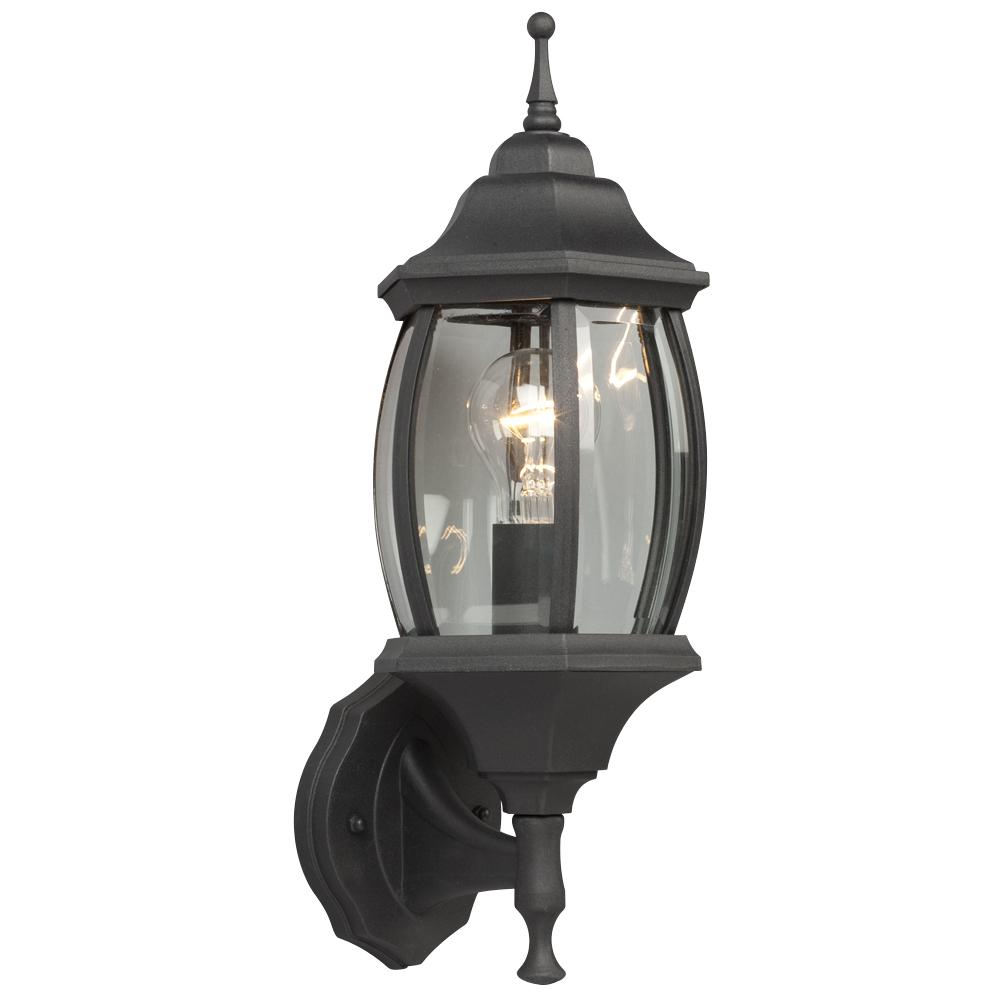 Outdoor Cast Aluminum Lantern - Black w/ Clear Beveled Glass