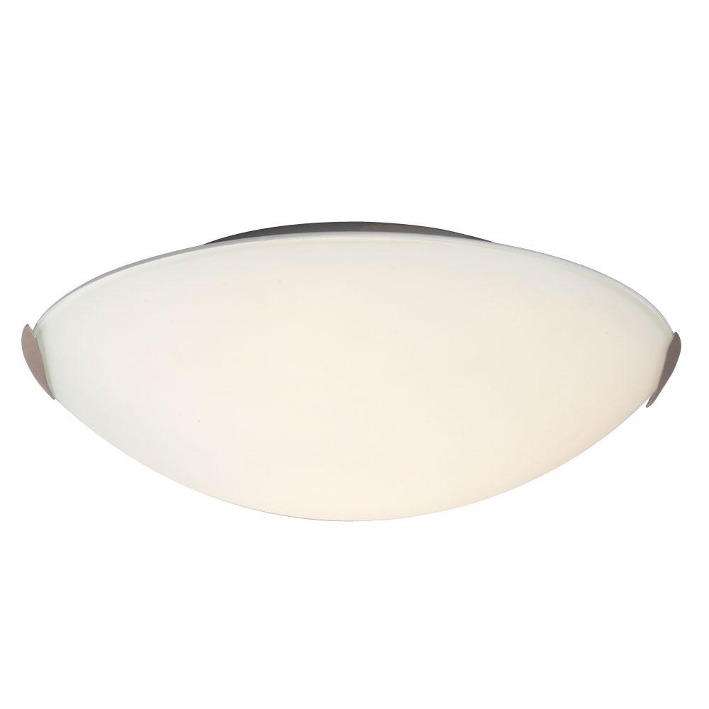 LED Flush Mount Ceiling Light - in Brushed Nickel finish with Satin White Glass