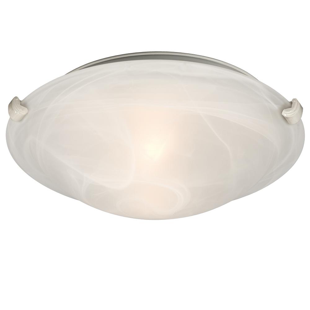 Flush Mount - White w/ Marbled Glass