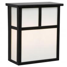  306101BK - Outdoor Wall Fixture - Black w/ White Marbled Glass