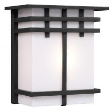  312490BK - Outdoor Wall Fixture - Black with White Acrylic Lens