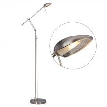  511096BN - Floor Lamp - Brushed Nickel with Metal Shade (Dimmable)